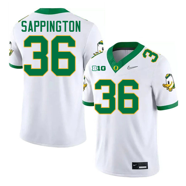 Atticus Sappington Oregon Jersey,Oregon Ducks Football Uniforms Youth-White 2024